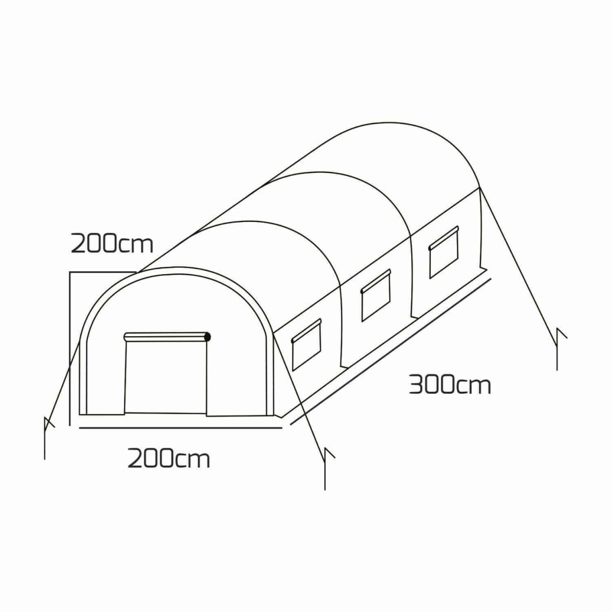 INVERNADERO PARA PLANTAS DE CULTIVO TÚNEL JARDÍN 2x3 MT ESTRUCTURA DE ACERO 990