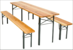SET CERVECERÍA MESA + BANCOS BANCO PLEGABLE FERIAS DE LA MADERA 60X200 CM 586 4f