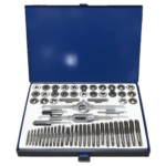 KIT DE GRIFERÍA TROQUELES DE ROSCA 40 PIEZAS CAJA DE METAL MACHOS HEMBRAS 390