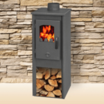 ESTUFA DE LEÑA ACERO VIDRIO 5-7 KW CHIMENEA CHIMENEA cm 33x36x93h ANTRACITA ekl