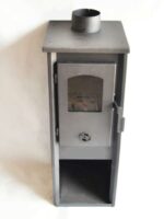ESTUFA DE LEÑA ACERO VIDRIO 5-7 KW CHIMENEA CHIMENEA cm 33x36x93h ANTRACITA ekl