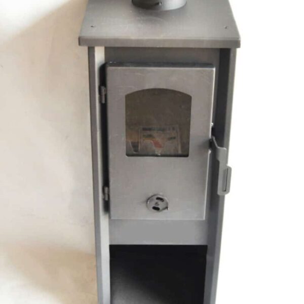 ESTUFA DE LEÑA ACERO VIDRIO 5-7 KW CHIMENEA CHIMENEA cm 33x36x93h ANTRACITA ekl