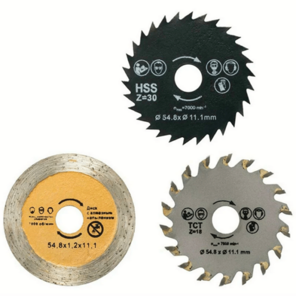 DISCOS DE HOJA ROTORAZER PARA MINI SIERRAS CIRCULARES MINI SIERRAS 54,8 MM 3 PIEZAS 178