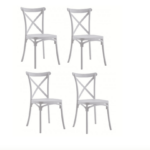 KIT 4 SILLAS POLIPROPILENO COCINA BAR RESTAURANTE SILLA INTERIOR EXTERIOR BLANCO 412