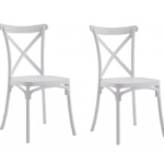 KIT 2 SILLAS POLIPROPILENO COCINA BAR RESTAURANTE SILLA INTERIOR EXTERIOR BLANCO 412