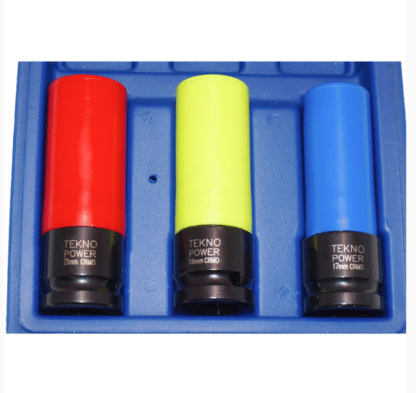 CASQUILLOS 3 PIEZAS LLANTAS DE ALEACIÓN 1/2" 17 19 21 mm NEUMÁTICO ANTIARAÑAZOS TALLER 610TK