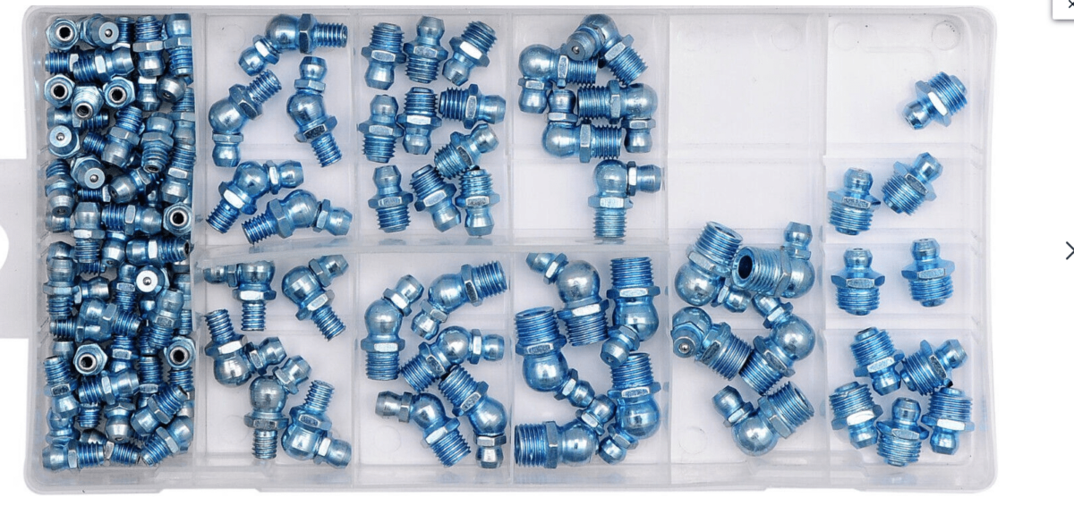 JUEGO DE 110 PIEZAS DE CABEZA DE ENGRASE DE ESQUINA RECTA M6 M8 M10 GRASA 881YT