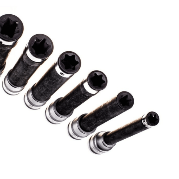 LLAVES DE TUBO TORX HEMBRA LARGO E10 E20 IMPACT 1/2" 6 PIEZAS ET6sa
