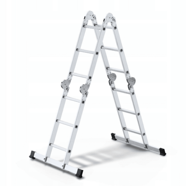 ESCALERA TELESCÓPICA EXTENSIBLE MULTIUSOS DE ALUMINIO 3+3 PELDAÑOS H MAX 3.70 MT 293AW