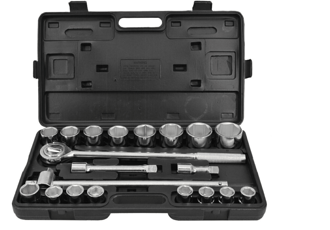 18083 JUEGO DE LLAVES DE VASO 19 50 MM CAMIÓN TRACTOR DE TRINQUETE 3/4" ACERO 21 PIEZAS 500AW