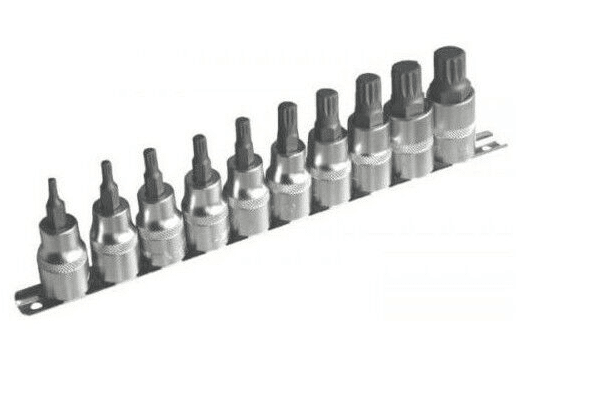 JUEGO DE LLAVES DE VASO INSERTOS DE BROCA XZN ZÓCALO M4 M18 10 PIEZAS PCS 1/2' 647sa
