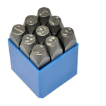 JUEGO DE PLANTILLAS DE PERFORACIÓN NÚMEROS 9 PIEZAS DE SELLOS DE PERFORACIÓN DE 4 MM MARCADO EN METAL