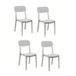 KIT 4 SILLAS POLIPROPILENO COCINA BAR RESTAURANTE SILLA INTERIOR EXTERIOR CLP