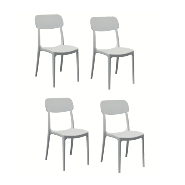 KIT 4 SILLAS POLIPROPILENO COCINA BAR RESTAURANTE SILLA INTERIOR EXTERIOR CLP