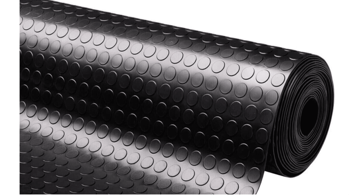 17087 Alfombrilla de goma antideslizante Cubierta de suelo de mesa corredera atornillada burbujas pvc pvc cm 100h negro 3 mt