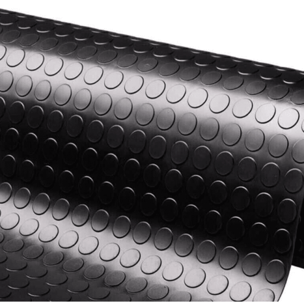 Alfombrilla de goma antideslizante cubierta de suelo cubierta de suelo corredor atornillado burbujas pvc pvc cm 100h negro 5 mt