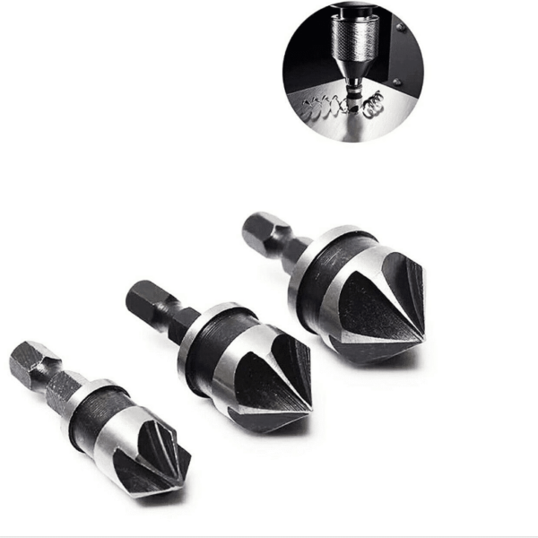 3 AVELLANADOS DE 5 FLUTAS ø 12 16 19 MM 90° AVELLANADA PARA TALADRO 179HO