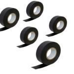 5 ROLLOS DE CINTA AISLANTE DE CABLEADO ELÉCTRICO ROLLO 0.18x19 MM NEGRO 19mt 98