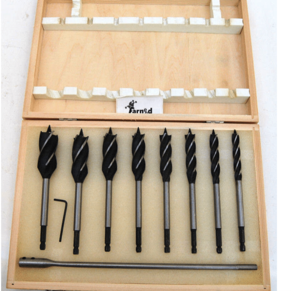 BROCA BROCAS CORTADORES TALADRO PARA MADERA CUCHILLAS FILOS DE CORTE DESTORNILLADOR 10 - 25 MM 8 PIEZAS