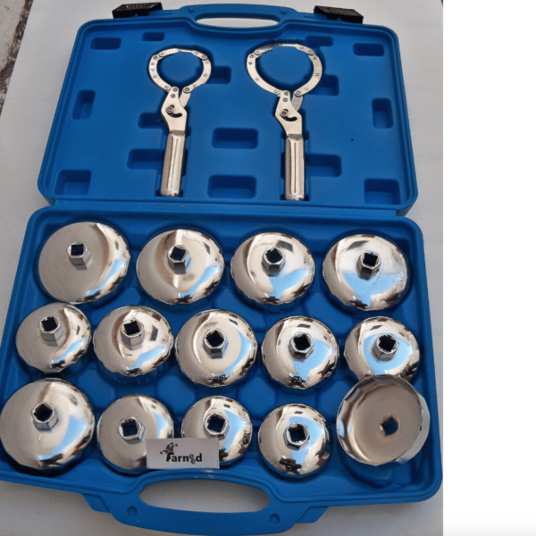 LLAVES DE COPA PARA FILTRO DE ACEITE CARTUCHO DE COCHE CAJA DE CAMBIOS UNIVERSAL 14 PIEZAS CROMADAS