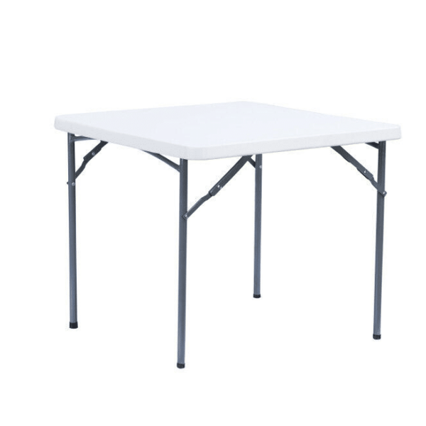 MESA PLEGABLE DE RESINA Y METAL PARA CAMPING, FESTIVALES, FERIAS, CATERING 86x86x74 cm 253v