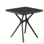 MESA CUADRADA PARA JARDÍN INTERIOR EXTERIOR POLIPROPILENO NEGRO 70x70x74h 634v