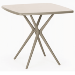 MESA CUADRADA PARA JARDÍN INTERIOR EXTERIOR POLIPROPILENO 70x70x74h GRIS TÓRTOLA 658v