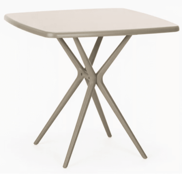 MESA CUADRADA PARA JARDÍN INTERIOR EXTERIOR POLIPROPILENO 70x70x74h GRIS TÓRTOLA 658v