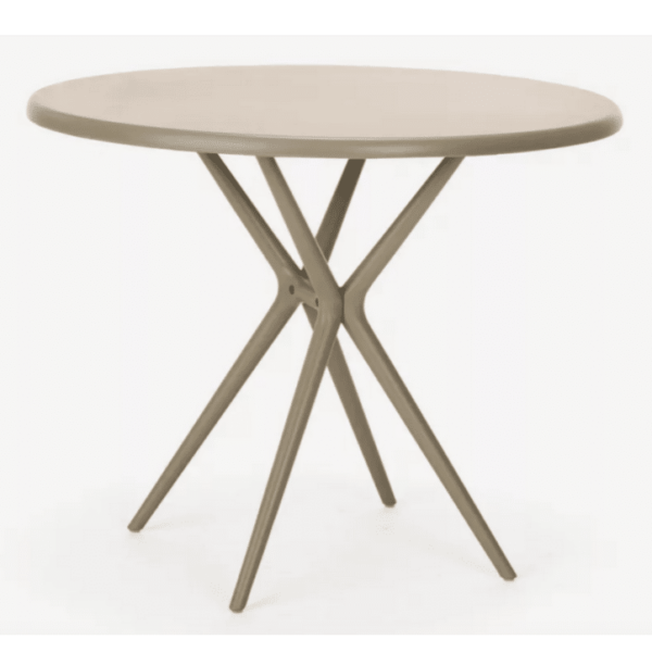 MESA REDONDA PARA JARDÍN INTERIOR EXTERIOR POLIPROPILENO CM Ø80x74h GRISTO TÓRTOLA 627V