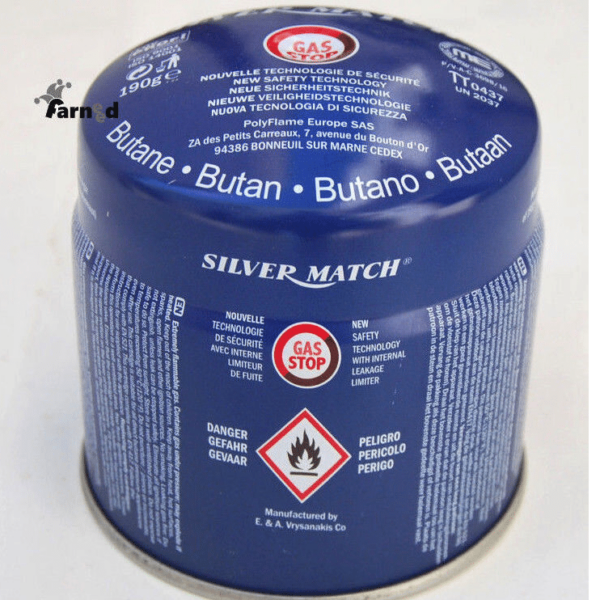 2 PIEZAS BOMBONA DE RECARGA UNIVERSAL CARTUCHO DE GAS BUTANO CAMPING 190 GR AZUL