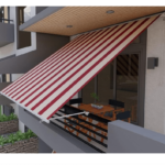 TOLDO DESPLEGABLE BALCÓN SIN COFRE 3x2.5 MT BEIGE/BURDEOS BRAZOS 4900