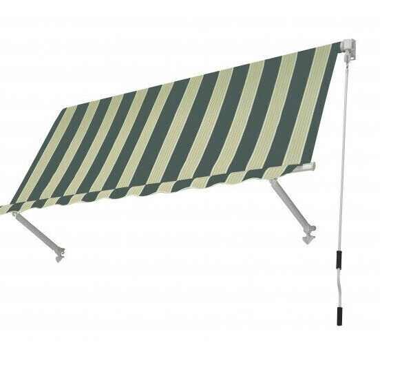 TOLDO DESPLEGABLE BALCÓN SIN COFRE 2.5x2.5 MT RAYAS VERDE/BLANCO 3931