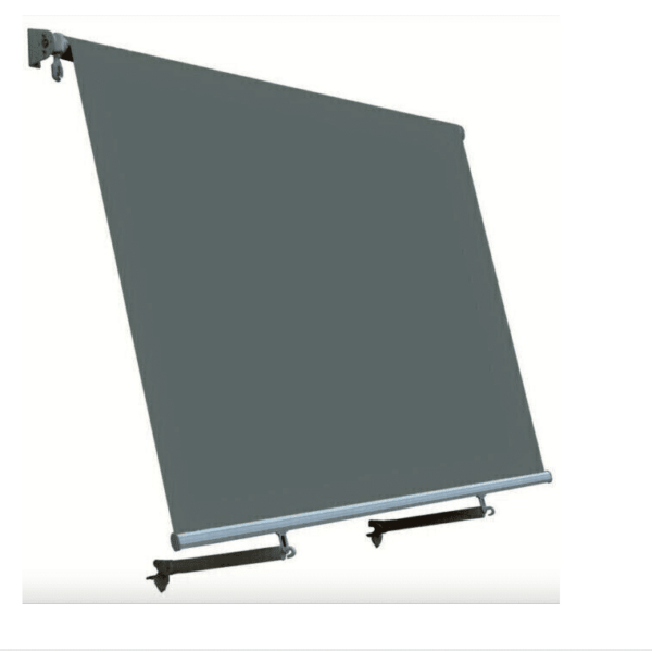 TOLDO DESPLEGABLE BALCÓN SIN CAJA 2.5x2.5MT GRIS CON CENEFA 933G