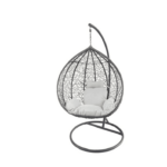 SILLÓN COLGANTE COLUMPIO COLGANTE SILLA DE JARDÍN BALCÓN GRIS CON COJÍN 890