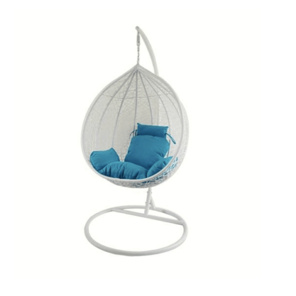 SILLÓN COLGANTE COLGANTE MECEDORA BALCÓN SILLA BLANCA CON COJÍN 883
