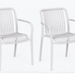 KIT 2 SILLAS POLIPROPILENO COCINA SILLA RESTAURANTE INTERIOR EXTERIOR BLANCO 665 ni