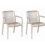 KIT 2 SILLAS POLIPROPILENO COCINA SILLA RESTAURANTE INTERIOR EXTERIOR GRIS PALOMA 672 ni