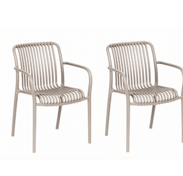 KIT 2 SILLAS POLIPROPILENO COCINA SILLA RESTAURANTE INTERIOR EXTERIOR GRIS PALOMA 672 ni