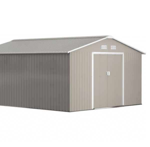 CASA TRASTERO CAJA DE JARDÍN PORTAHERRAMIENTAS DE CHAPA 13SQM 3,4x3,8 V01LG