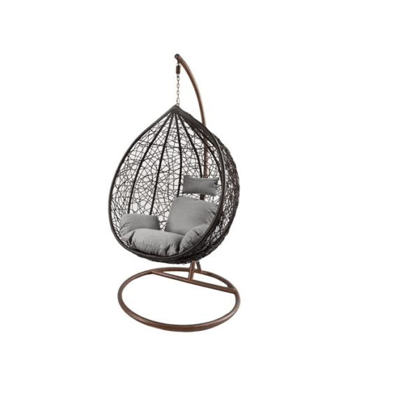 SILLÓN COLGANTE COLGANTE MECEDORA BALCÓN SILLA MARRÓN CON COJÍN 906