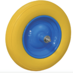 RUEDA DE POLIURETANO PARA AGUJERO DE CARRETILLA DE 135 MM DE LARGO COJINETE DE PERNO 36 CM 068