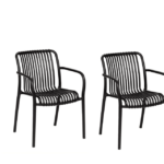 KIT 2 SILLAS POLIPROPILENO COCINA BAR RESTAURANTE SILLA INTERIOR EXTERIOR NEGRO 689ni