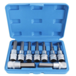 LLAVES DE TUBO HEXAGONALES CON PUNTAS 9 PIEZAS VASOS DE 80 MM 1/2" ACERO H4 H17 840sa