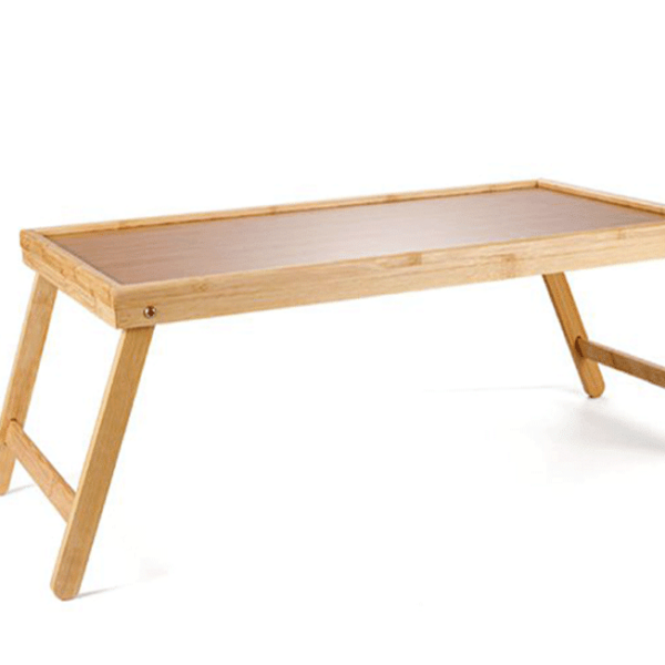 BANDEJA CAMA DE DESAYUNO DE BAMBÚ MULTIUSOS 50X30 CM PIES RECLINABLES 636