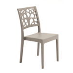 SILLA DE INTERIOR SILLAS DE EXTERIOR POLIPROPILENO JARDÍN COCINA BAR RESTAURANTE COMEDOR PALOMA TÉ GRIS