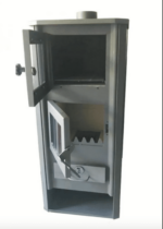 ESTUFA DE LEÑA VIDRIO DE ACERO 12 KW CON HORNO DE LEÑA cm 48x42x117 ROJO AMB654