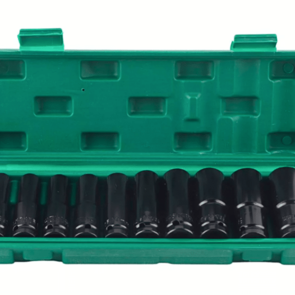 10 piezas de vasos hexagonales largos pulidos negros de 1/2" casquillo de destornillador 8 24 mm ve