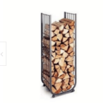 MADERA HIERRO REFORZADO SOPORTE DE LEÑA CHIMENEA ESTUFA ESTANTERÍA LEÑERA 100x40x120 cm