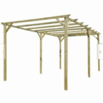 PÉRGOLA PÉRGOLA ESTRUCTURA DE CARPA DE MADERA TOLDO DE JARDÍN EXTERIOR 3x6 MT 547