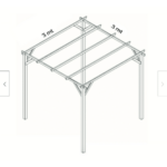PÉRGOLA PÉRGOLA CARPADOR DE MADERA CUBIERTA DE DOSEL DE JARDÍN 3x3 MT 516 ST